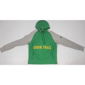 Vintage Nike Mens Large Pre Lives Eugene OR Olympic Trials Hooded Sweater‎ Green